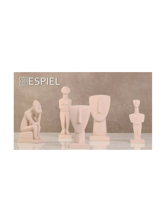 Espiel Decorative Statuette made of Plaster Eco in Beige 15cm 1pcs