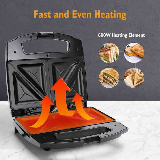 Aigostar Lamo 30RFU Τοστιέρα για 2 Τοστ 800W Inox