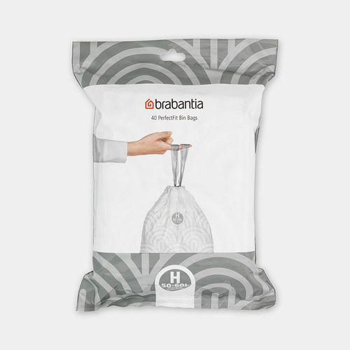 Brabantia Σακούλες Απορριμάτων Χωρητικότητας 60lt Type H 40τμχ Λευκές