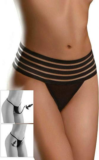 Pipedream HookUp Panties Crotchless Love Garter Πρωκτική Σφήνα Black 9.4cm