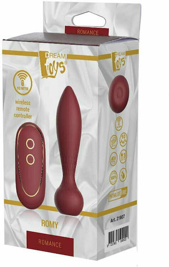 Dream Toys Romance Romy Πρωκτικός Δονητής με Δυνατότητα Ασύρματης Λειτουργίας Remote Controlled Silicone Anal Vibrator