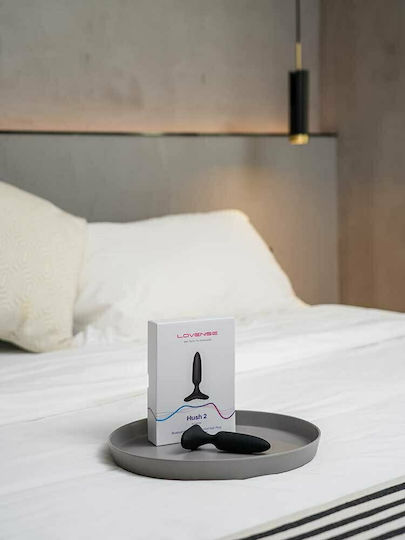 Lovense Hush 2 Πρωκτική Σφήνα με Δυνατότητα Ασύρματης Λειτουργίας και Δόνηση Μαύρη 2.5cm