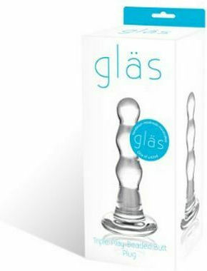 Glas Triple Play Dop Anal Transparentă 7cm