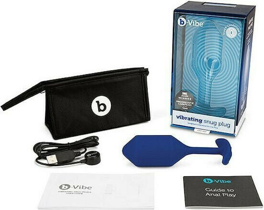 b-Vibe Vibrating Snug Plug XL Anal Plug mit Vibration XLarge Blau 5.8cm