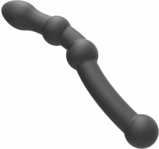 Zenn Bim Bam Line Silicone Double Πρωκτικό Dildo Μαύρο 22.5cm