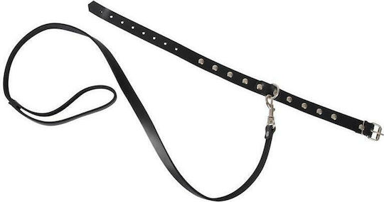 Zado Leather Collar With Belt Яка в Черен Цвят