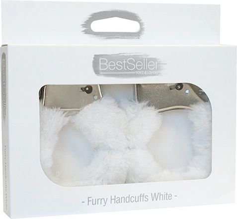 Toyz4lovers Bestseller Handcuffs With Fur Χειροπέδες σε Λευκό Χρώμα