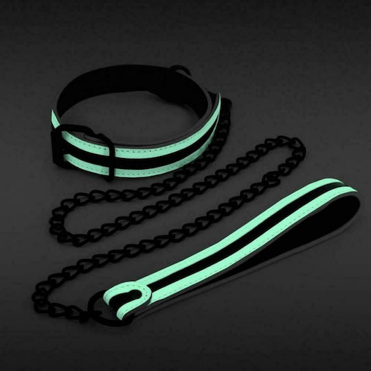 Ns Novelties GLO Bondage Collar & Leash Collar Green