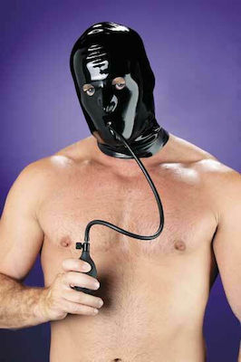 Latex Hood with Inflatable Gag