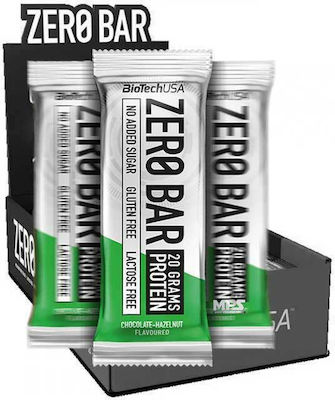 Biotech USA Zero Bar with Native Whey Isolate Proteinriegel mit 40% Protein & Geschmack Schokoladen-Haselnuss 20x50gr