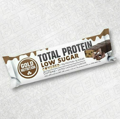 Gold Nutrition Total Protein Low Sugar Covered Bar with 10gr Protein & Flavor Salted Chocolate 30gr