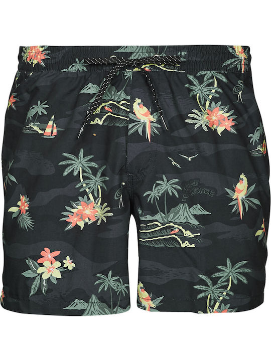 Everyday Scenic Volley Costume de Baie Bărbați Pantaloni Scurți Negri Floral