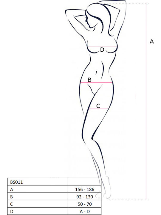Passion BS011 Sexy Bodystocking Mesh Black