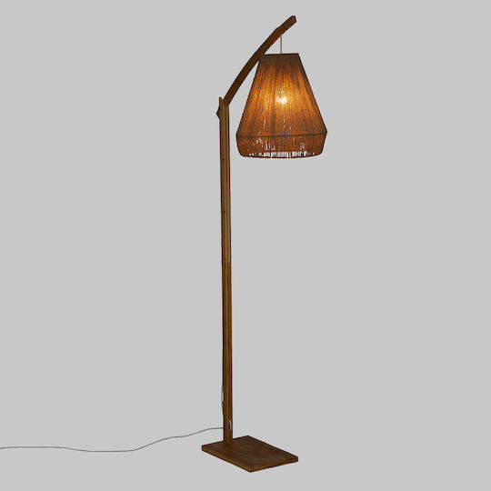A S Palm Vintage Floor Lamp H158xW30cm. with Socket for Bulb E27 Brown