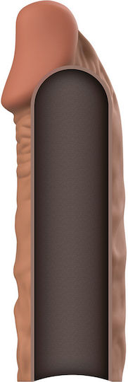 Dream Love VirilXL Penis Extender Extra Comfort Sleeve V5 Penis Extension Brown 11cm