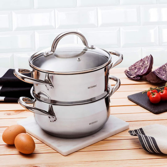 Bergner Gourmet Σετ Κατσαρόλες από Ανοξείδωτο Ατσάλι Ασημί 2τμχ