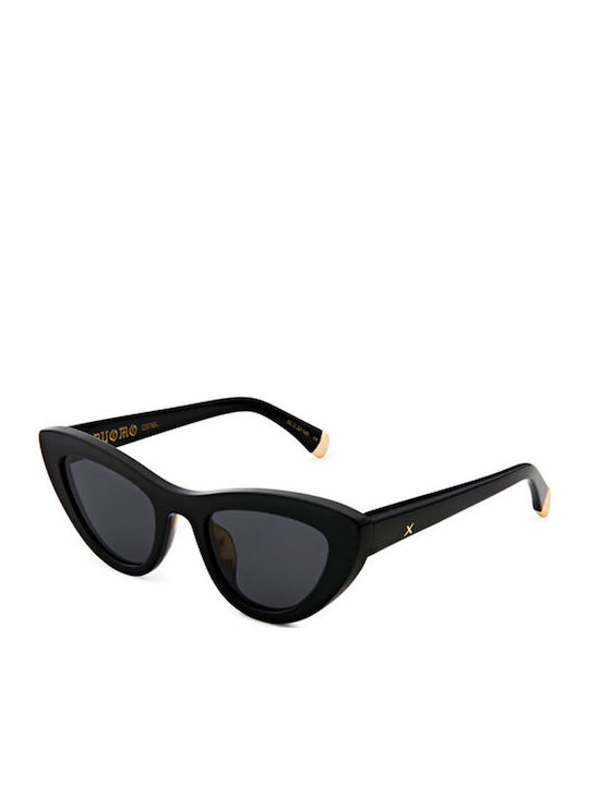 Oscar & Frank The Duomo Damen Sonnenbrille mit Schwarz Kunststoff Gestell und Schwarz Linse