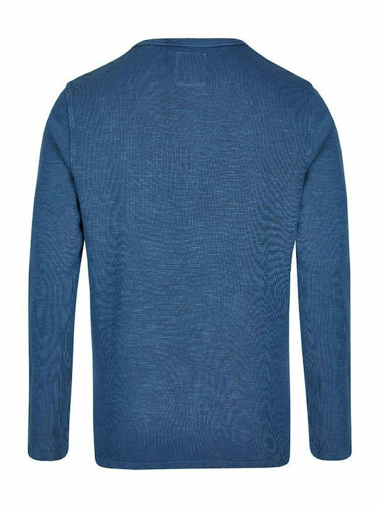 Men's Long Sleeve Cotton Blouse Blue Calamar CL 109375-2F01-46