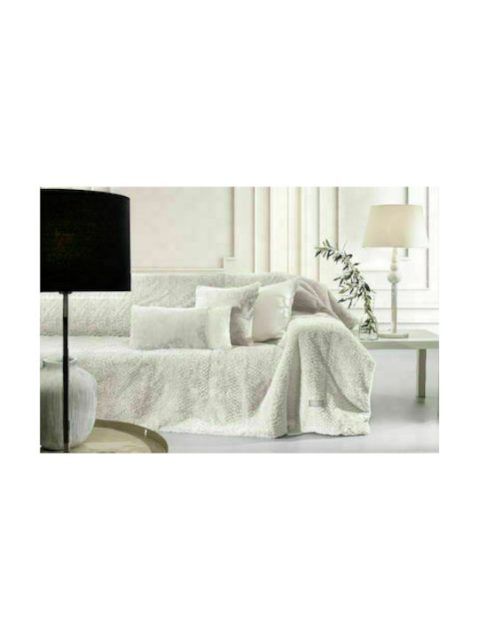 Guy Laroche Διακοσμητική Μαξιλαροθήκη Crusty από Γούνα Ivory 45x45εκ.