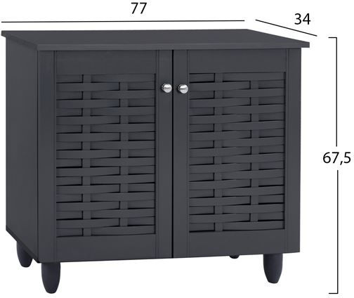 Ξύλινη Παπουτσοθήκη Cassiope με 3 Ράφια Γκρι Μ77xΠ34xΥ67.5cm