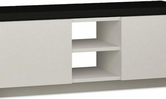 Zulla Wooden Shoe Organizer with 2 Shelves White 110x37x43cm
