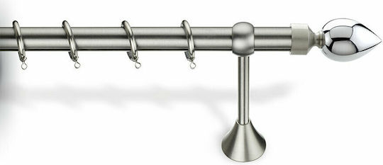 Viobrass Bare pentru Perdele Metalic 7015 Dublu de către Rail Φ25mm 300cm Culoare Nichel Mat 7015-300d