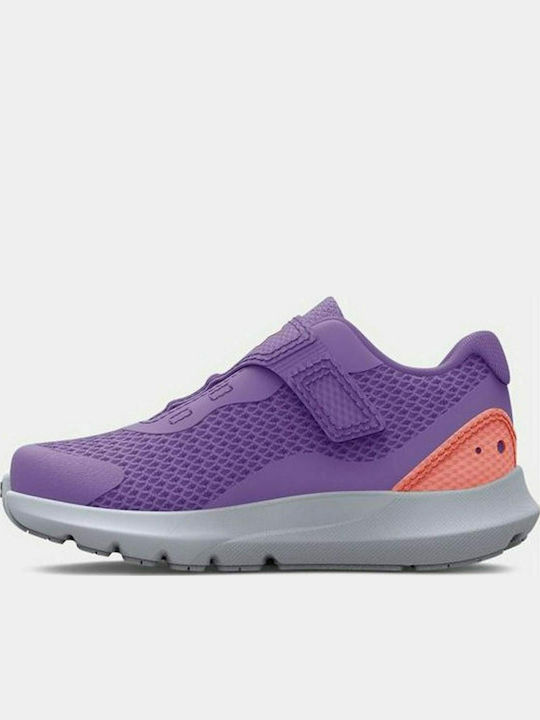 Surge 3 Kids Sports Shoes Running with Hoop & Loop Closure Purple