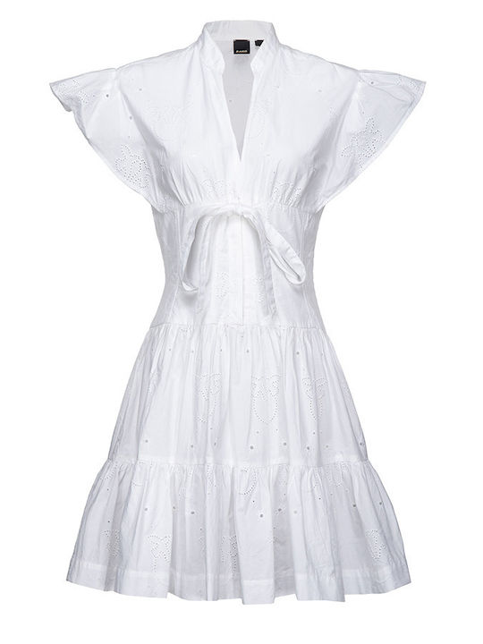 Rochii De Vară Pentru Femei Mini Rochie Cu Volane Albă