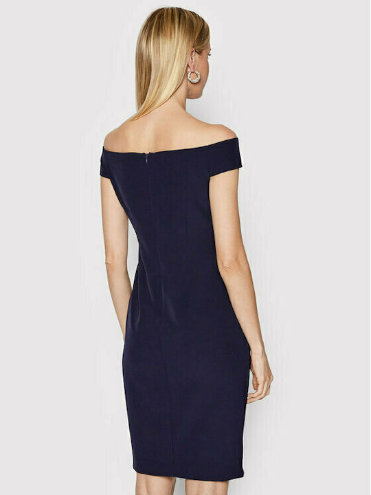 Ralph Lauren Summer Mini Evening Dress with Slit Navy Blue