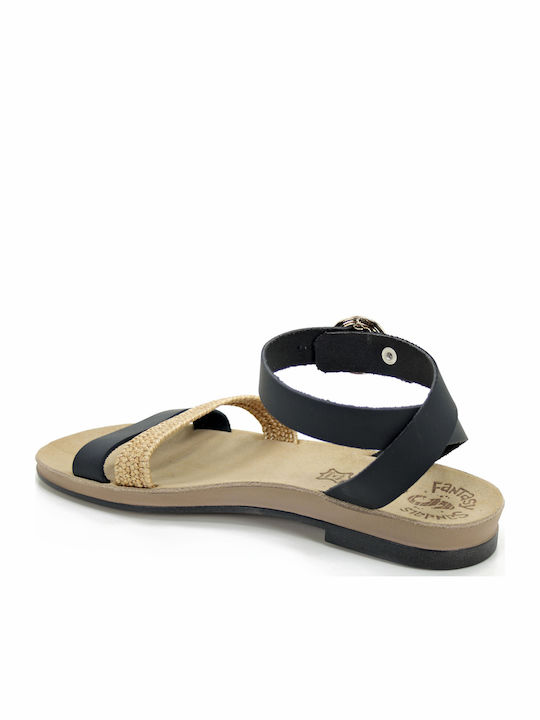Kendal Sandale Casual Damă Anatomici Din Piele Negre