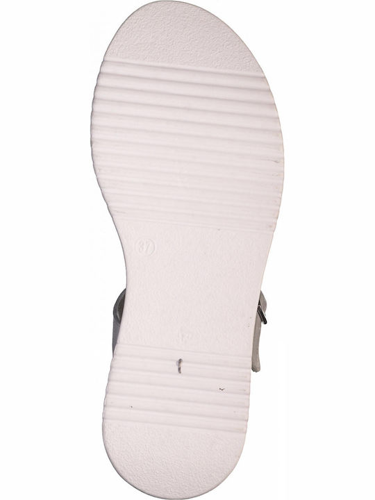 Δερμάτινα Γυναικεία Σανδάλια Flatforms Λευκά