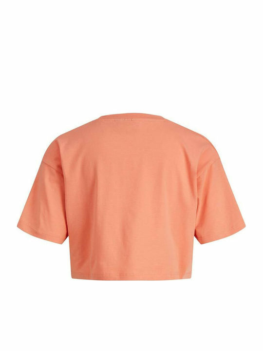 Women's Summer Crop Top Cotton Short Sleeve Orange