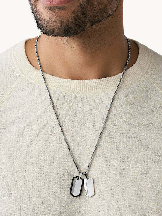 Fossil Men's Dress Steel Necklace Fossil Men's Dress Steel Necklace