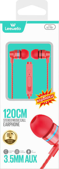Leewello EJ-101 Безжични Стерео с жак 3.5mm Червен