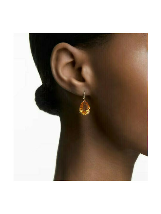 Swarovski Millenia Tear Earrings Dangling Gold Plated with Stones