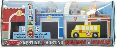 Melissa & Doug Όχημα Nesting & Sorting Κτίρια και Οχήματα για 24+ Μηνών