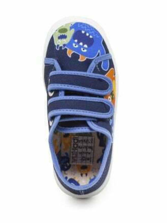 Παιδικά Sneakers Ανατομικά με Σκρατς Μπλε