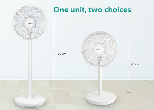Rohnson Ανεμιστήρας Ορθοστάτης 35W Διαμέτρου 30cm Λευκός