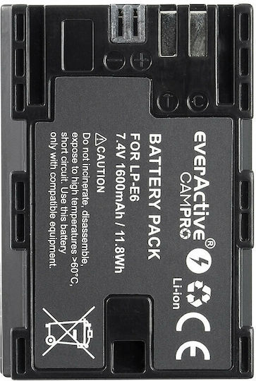 everActive Батерия за фотоапарат EVB019 LP-E6 Литиево-йонни (Li-Ion) 1600mAh Съвместима с Canon