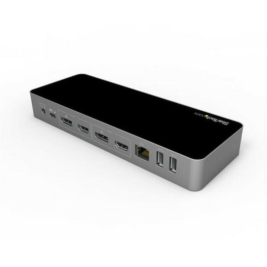 StarTech USB-A / USB-C Docking Station με HDMI/DisplayPort PD και συνδεση 2 Οθονών Γκρι (DK30C2DPEPUE)