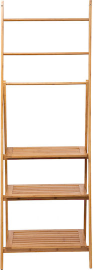 5Five 161049 Boden Badezimmerregal Bamboo mit 3 Regalböden 53.2x32.4x152cm Braun