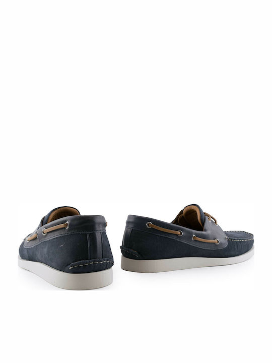 Men's Leather Boat Shoes Blue