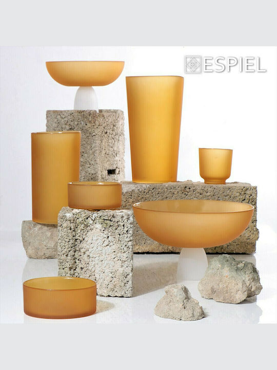 Espiel Caprice Candle Holder suitable for Tealights Glass Mustard 9.5cm 1pcs