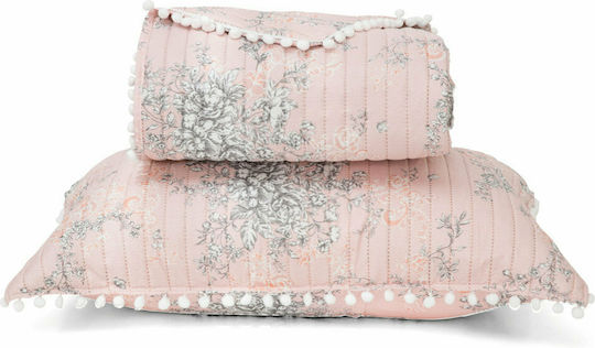 Borea Bijou Set Coverlet Queen Size Microfiber Pink 220x240cm 3pcs