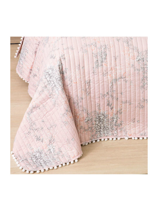 Borea Bijou Set Coverlet Queen Size Microfiber Pink 220x240cm 3pcs