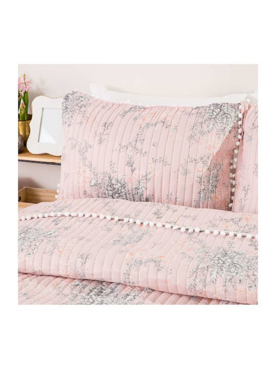 Borea Bijou Set Coverlet Queen Size Microfiber Pink 220x240cm 3pcs