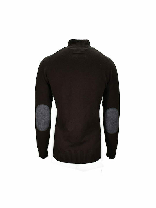 Camel Active Herren Langarm-Pullover Ausschnitt mit Reißverschluss Braun