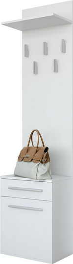 Duo Entry Furniture with Hanger & Shoe Rack White 50x27x124cm