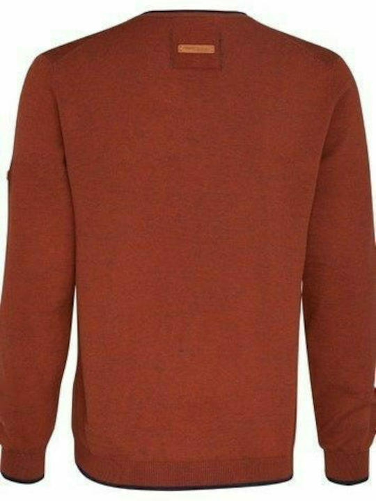 Camel Active Herren Langarm-Pullover mit V-Ausschnitt Braun