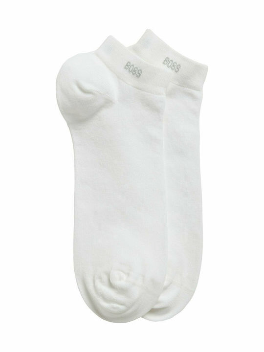 Boss Men's Solid Color Socks White 2Pack